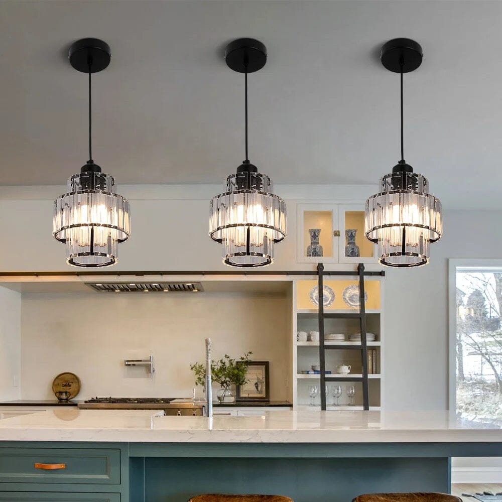 Lyra Crystal Pendants In Black And Gold For Modern Homes