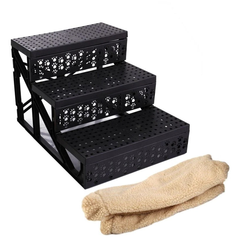 3 Step Portable Dog Stairs For Tall Bed | Filindra