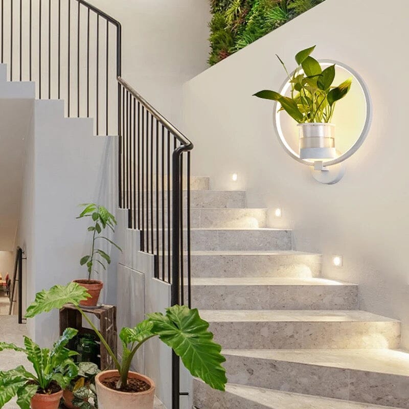 VerdantGlow Wall Light Planter Glass Plant Vessel Gallery Decor