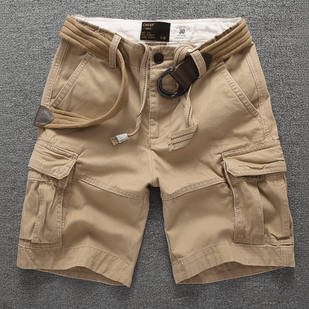 Functional Lightweight Cargo Shorts — Multi-Pocket Layout, Relaxed Cut
