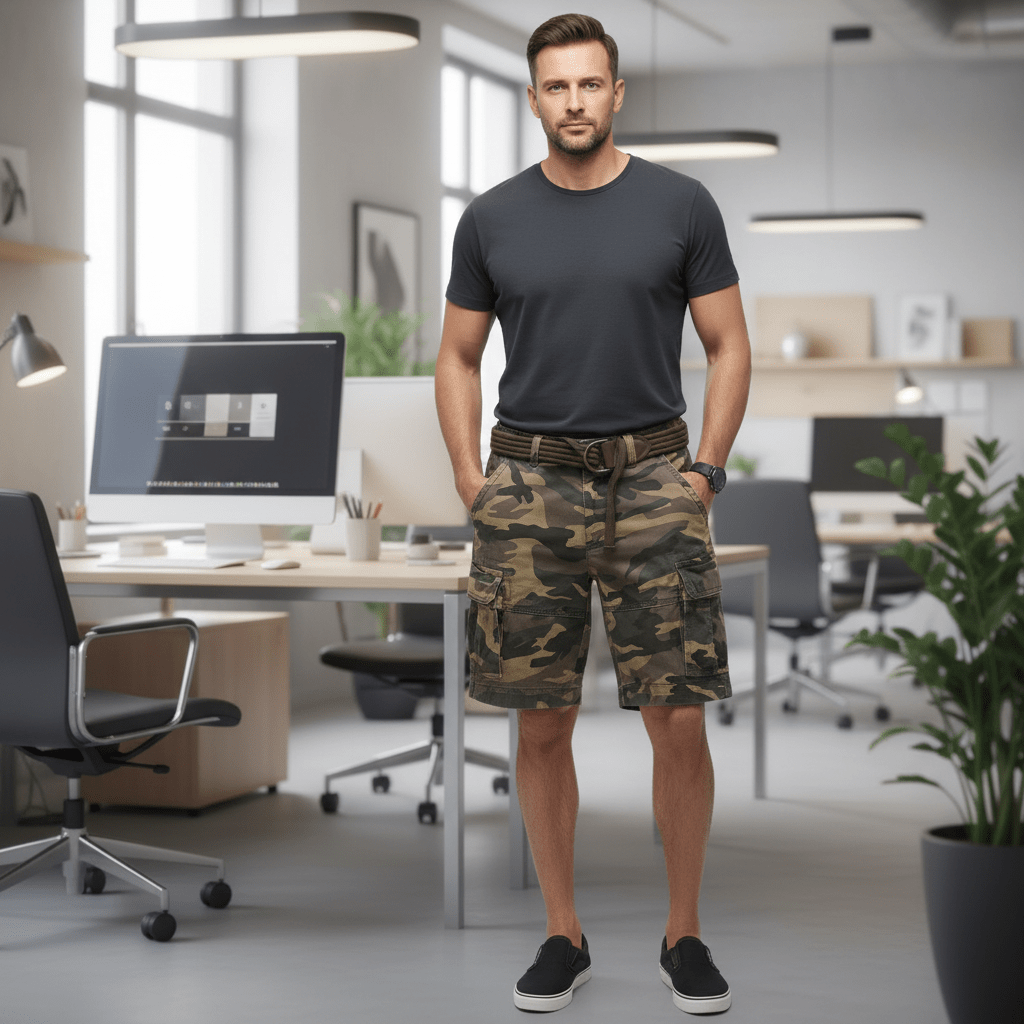 Functional Lightweight Cargo Shorts — Multi-Pocket Layout, Relaxed Cut