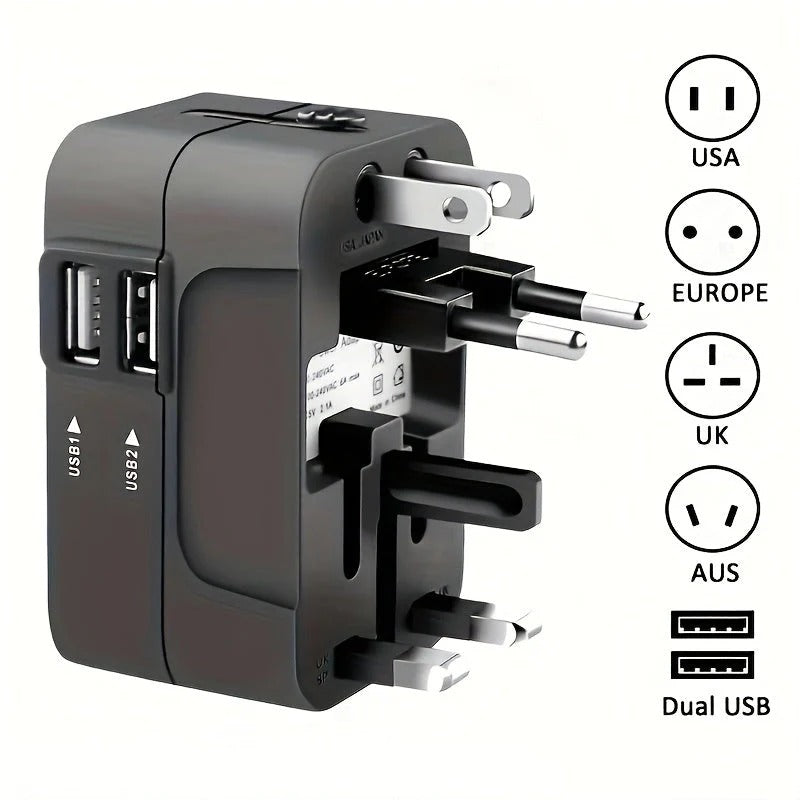 Worldwide Travel Adapter with Dual USB Charging Ports | Filindra