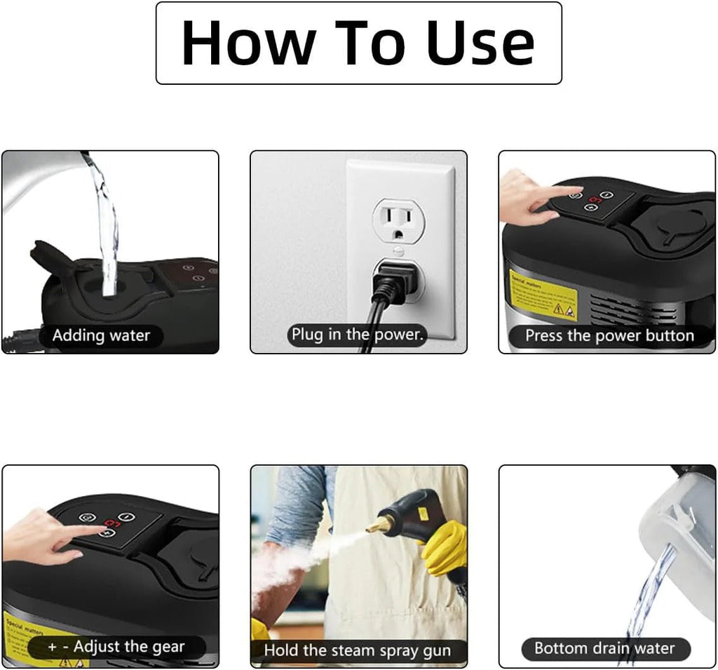 2500W High Pressure Steam Cleaner with Gloves | Filindra