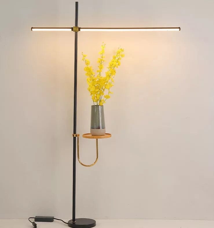 Elara 2-In-1 Linear Floor Lamp With Built-In Table And Smart Features