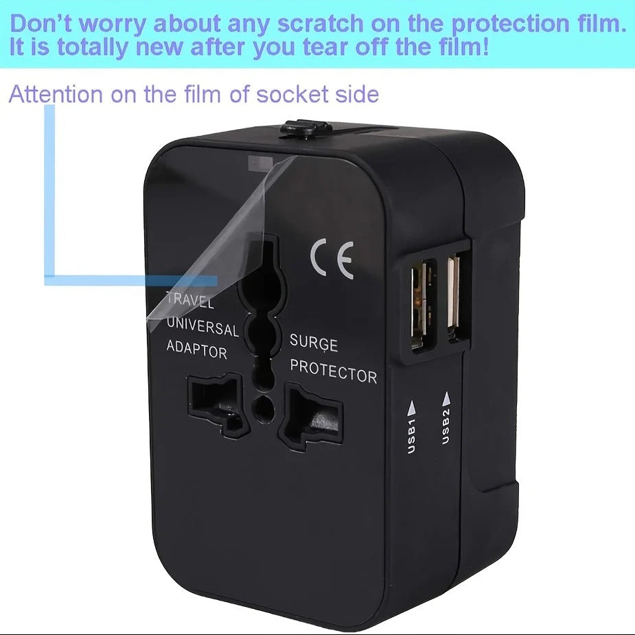 Worldwide Travel Adapter with Dual USB Charging Ports | Filindra