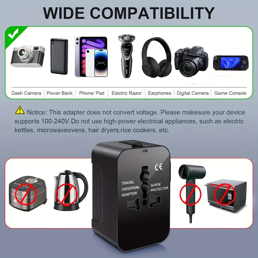 Worldwide Travel Adapter with Dual USB Charging Ports | Filindra