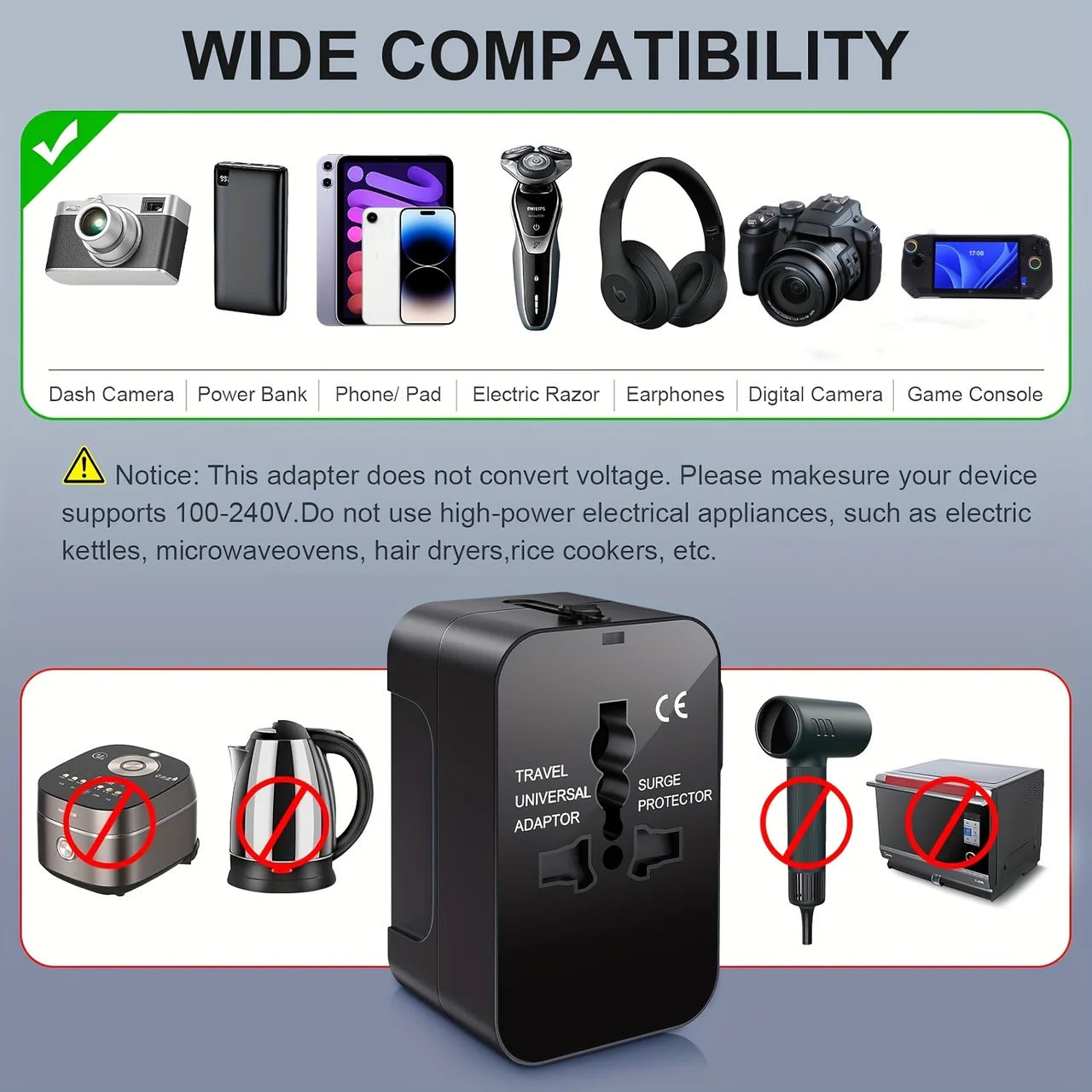Worldwide Travel Adapter with Dual USB Charging Ports | Filindra