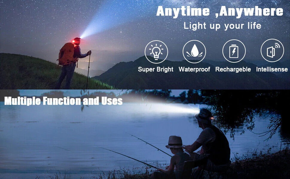 990000LM Rechargeable LED Headlamp | Filindra