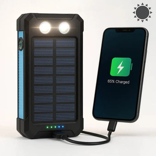 Carregador solar de 500000mAh, power bank externo à prova de água | Filindra