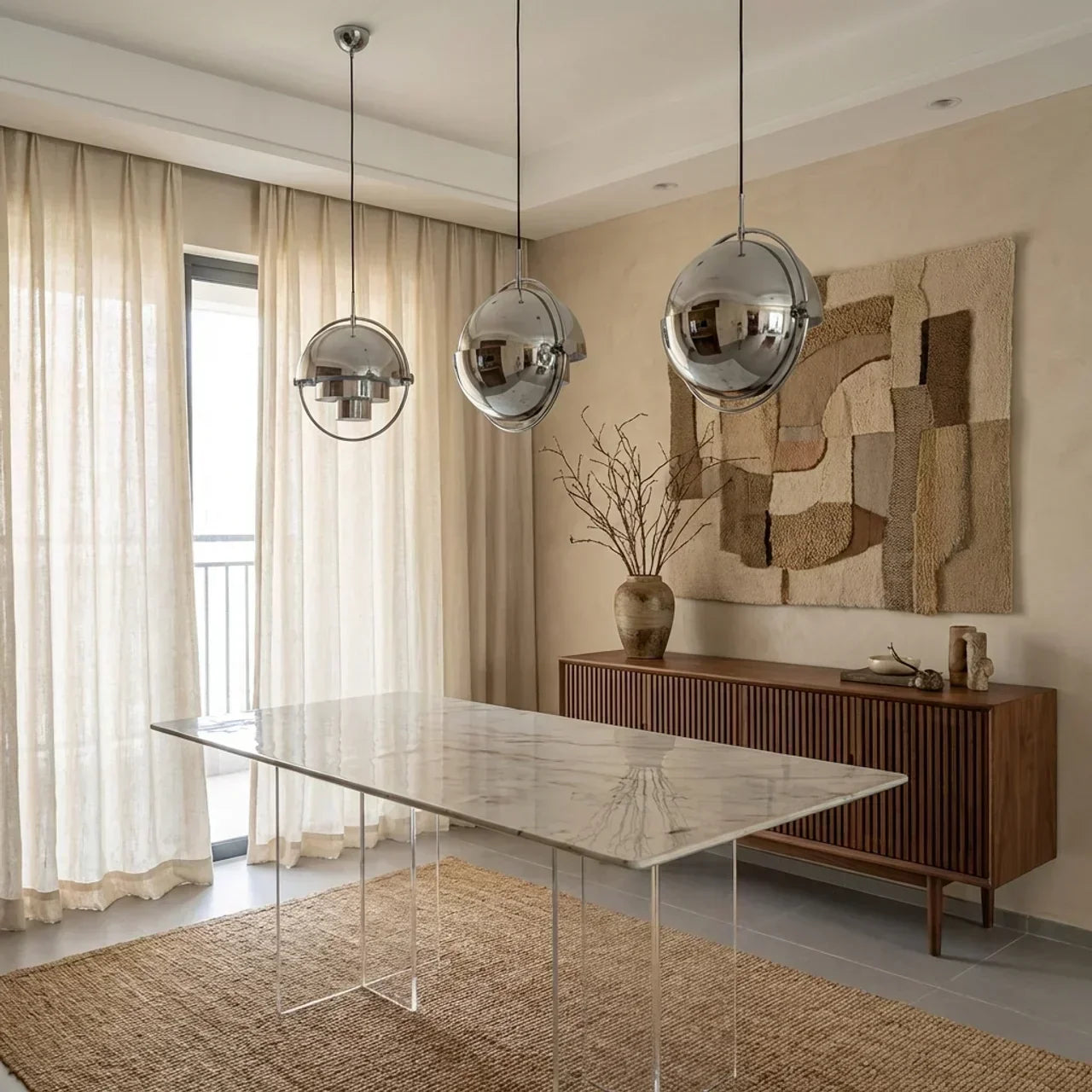 Danish Modern Directional Pendant Light — Rotating Inner Shade