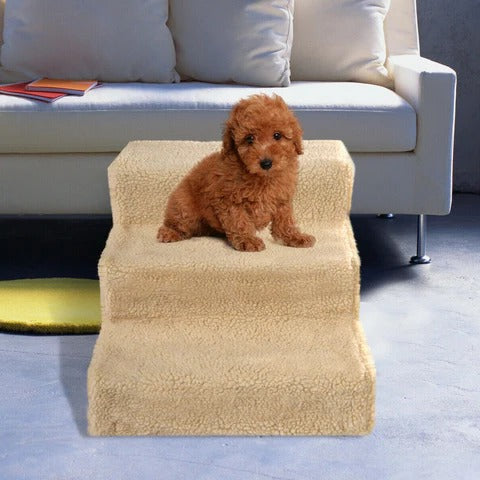 3 Step Portable Dog Stairs For Tall Bed | Filindra