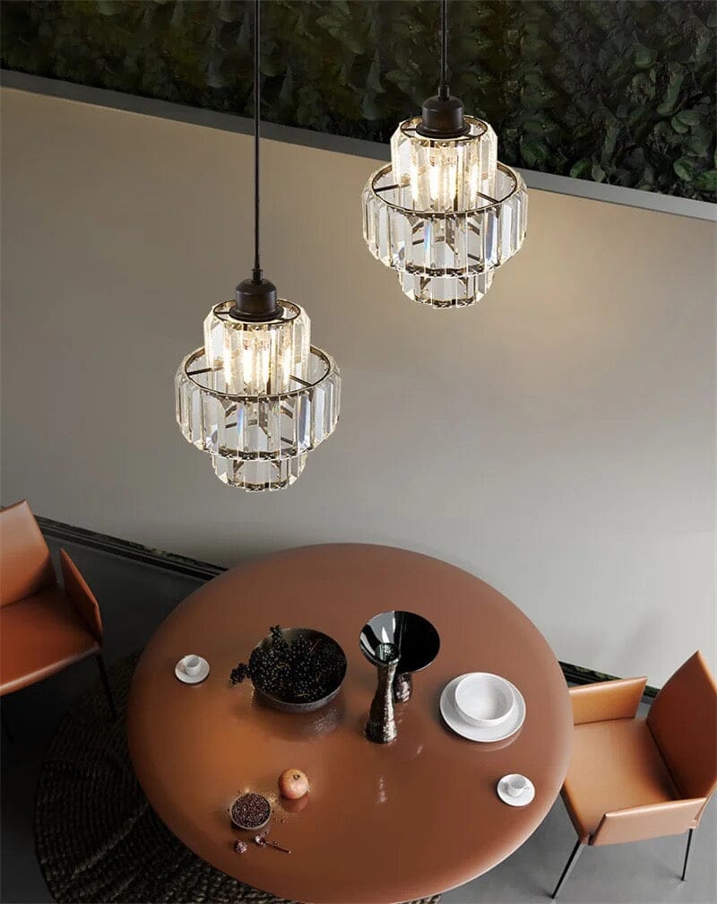 Lyra Crystal Pendants In Black And Gold For Modern Homes