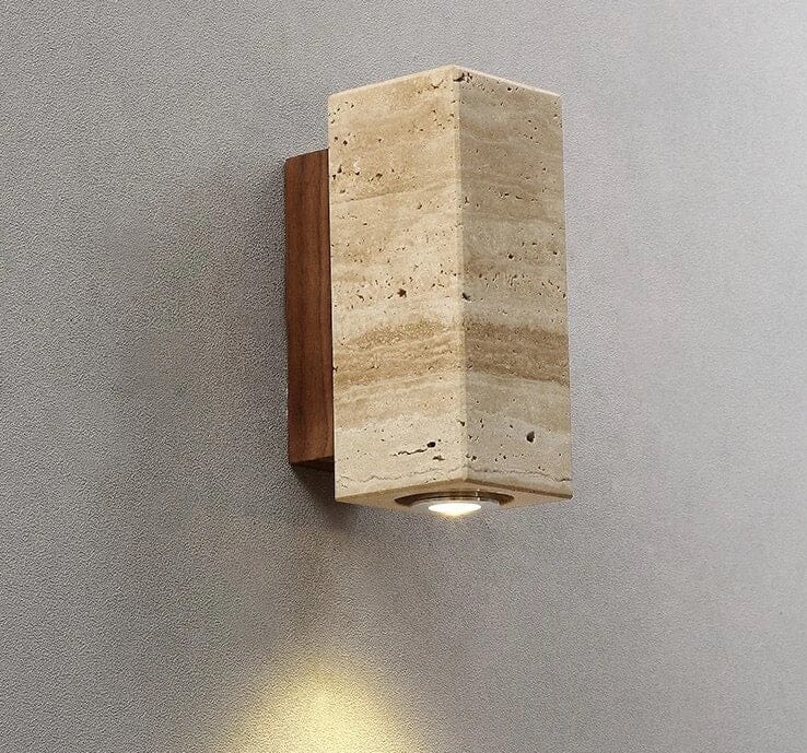 Lámpara de pared NYRA London de travertino negro — Diseño inspirado en Roma