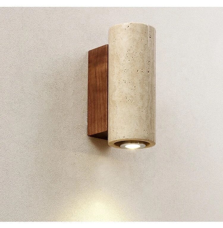 Lámpara de pared NYRA London de travertino negro — Diseño inspirado en Roma