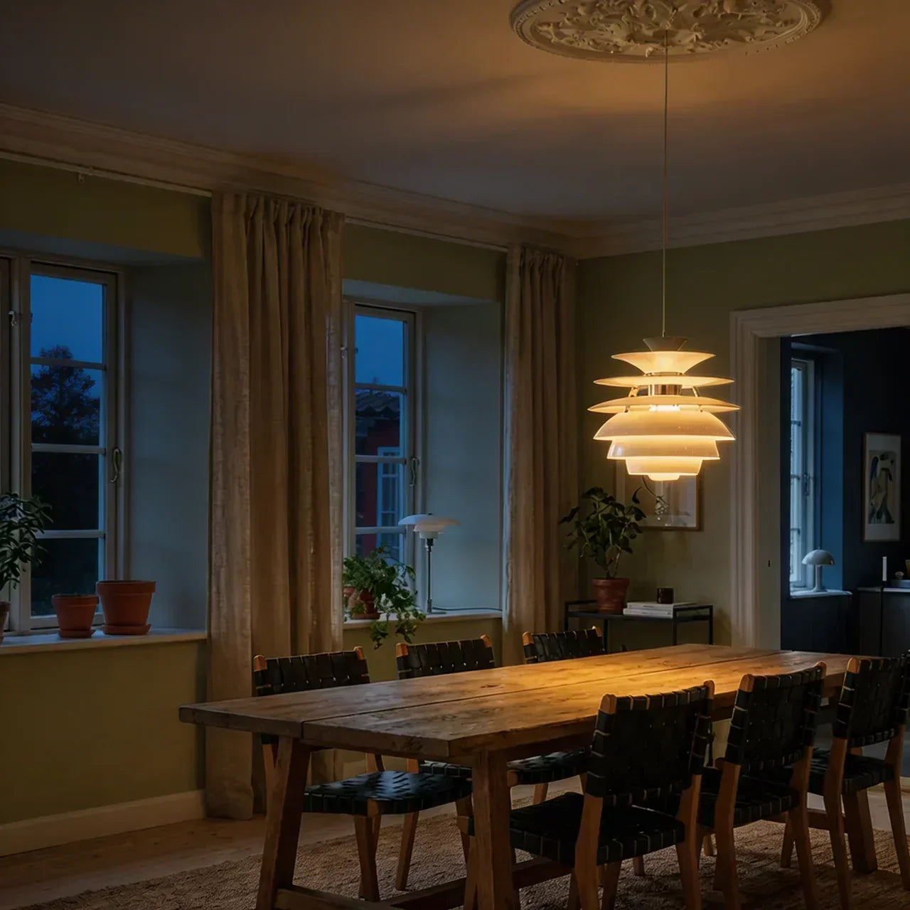 Suspension plafonnier danois moderne anti-éblouissement — design suspendu au plafond