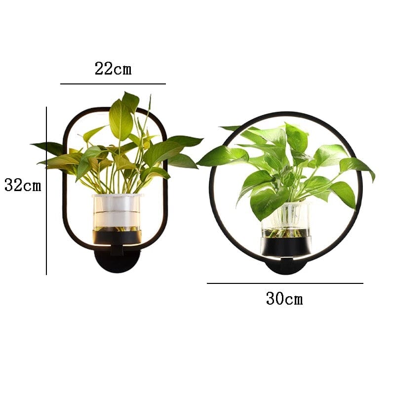 VerdantGlow Wall Light Planter Glass Plant Vessel Gallery Decor