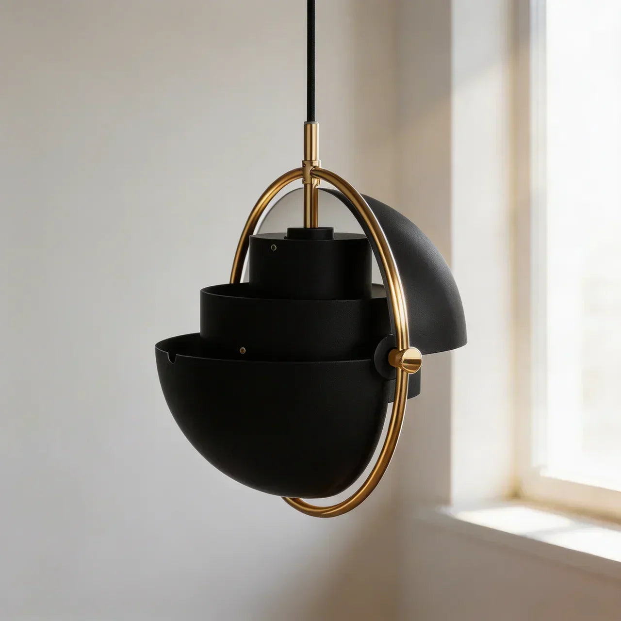 Danish Modern Directional Pendant Light — Rotating Inner Shade