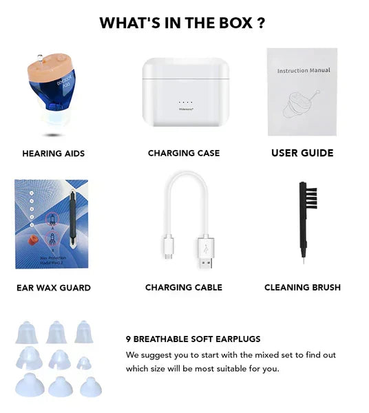 Appareils auditifs rechargeables invisibles NovaSound Duo — Paire intra-auriculaire discrète