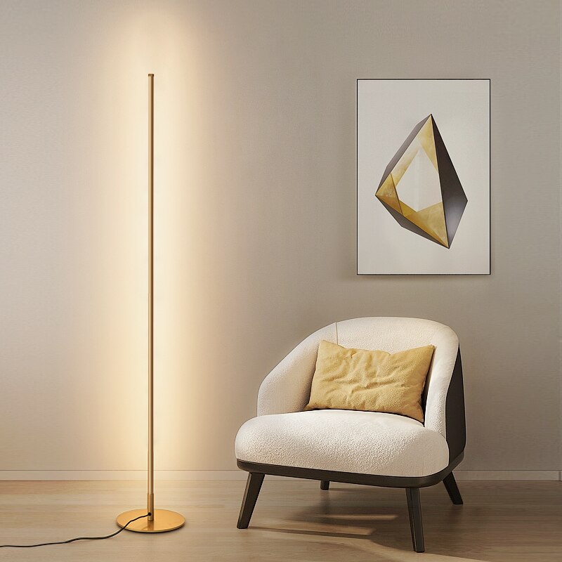 Lámpara de pie The Dahl — luz LED moderna, base redonda estable