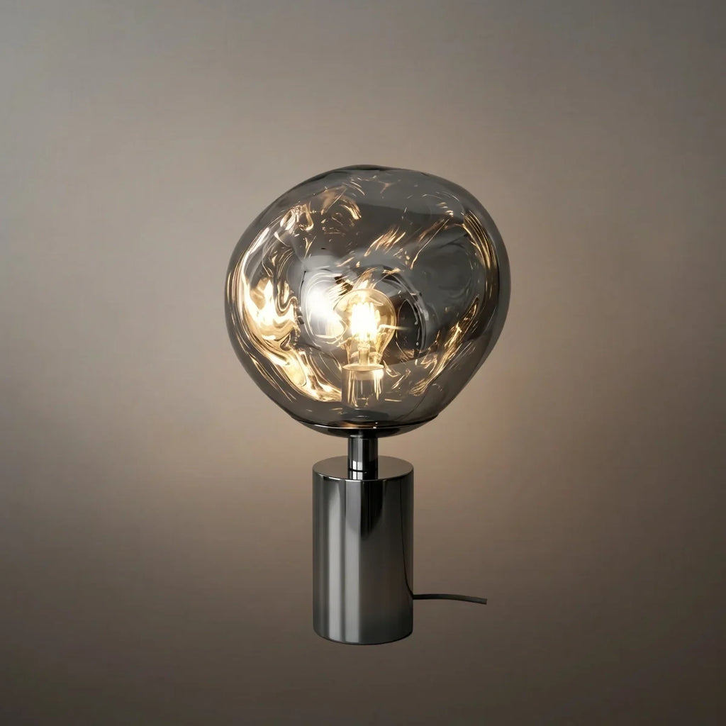 Lampe de table moderne — Métal chrome/or/orange pour salon - Flindria