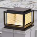 Moderne LED Buitenpilaarlampen - Zwart Metaal/Glas Zonne Rechthoekige Tuin - Flindria