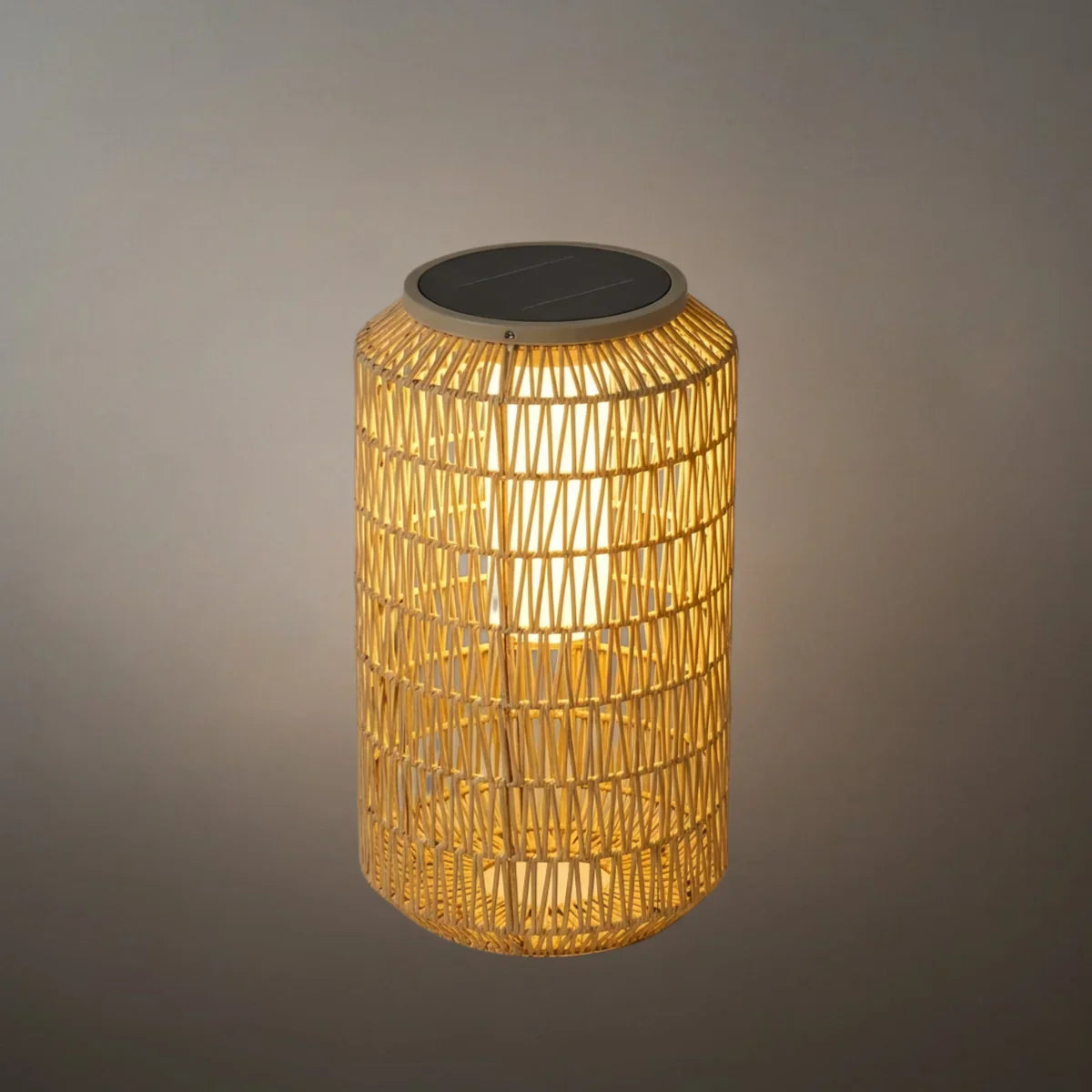 Farmhouse Outdoor Lamp - Wood & Metal Rattan Lantern - Flindria