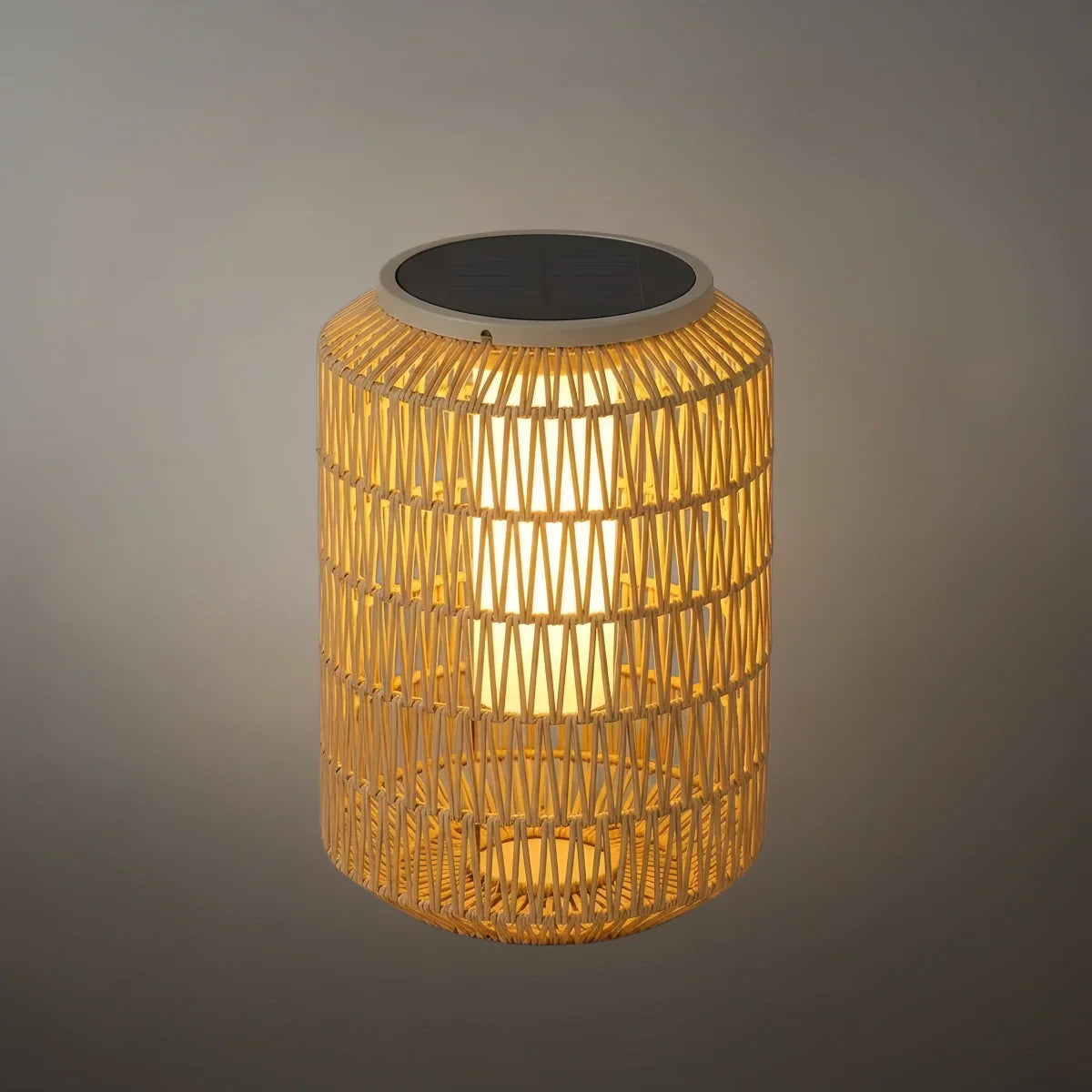 Farmhouse Outdoor Lamp - Wood & Metal Rattan Lantern - Flindria