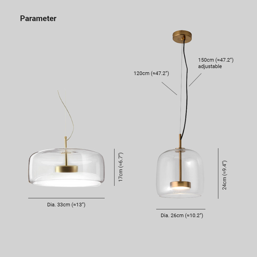 AuroraGold Vintage LED κρεμαστό φωτιστικό — Χρυσή γυάλινη σκιά