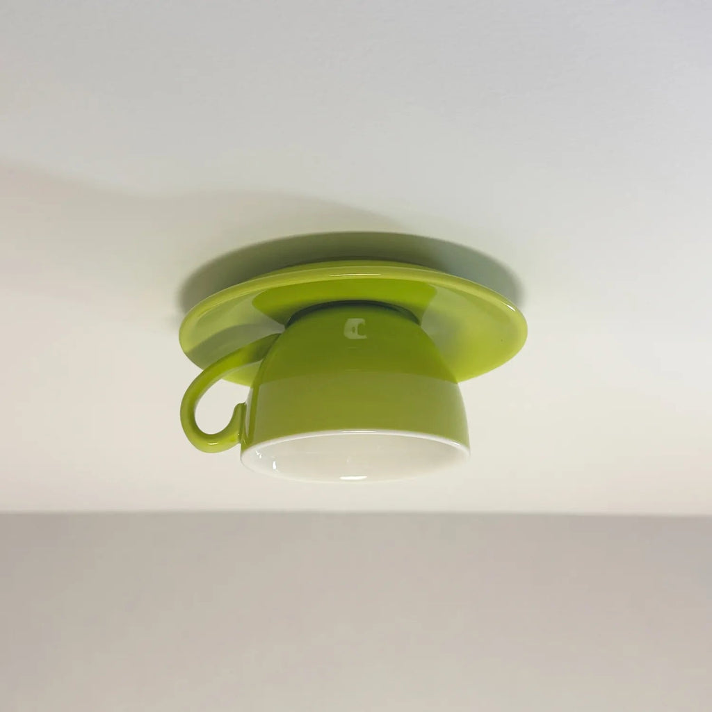 Art Deco Ceramic Ceiling Light - 7-Color Options Cup Design for Bedroom - Flindria