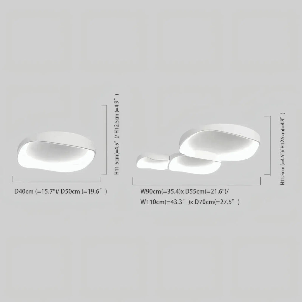 Modern White LED Flush Mount Ceiling Light – Metal /Acrylic for Living Room - Flindria