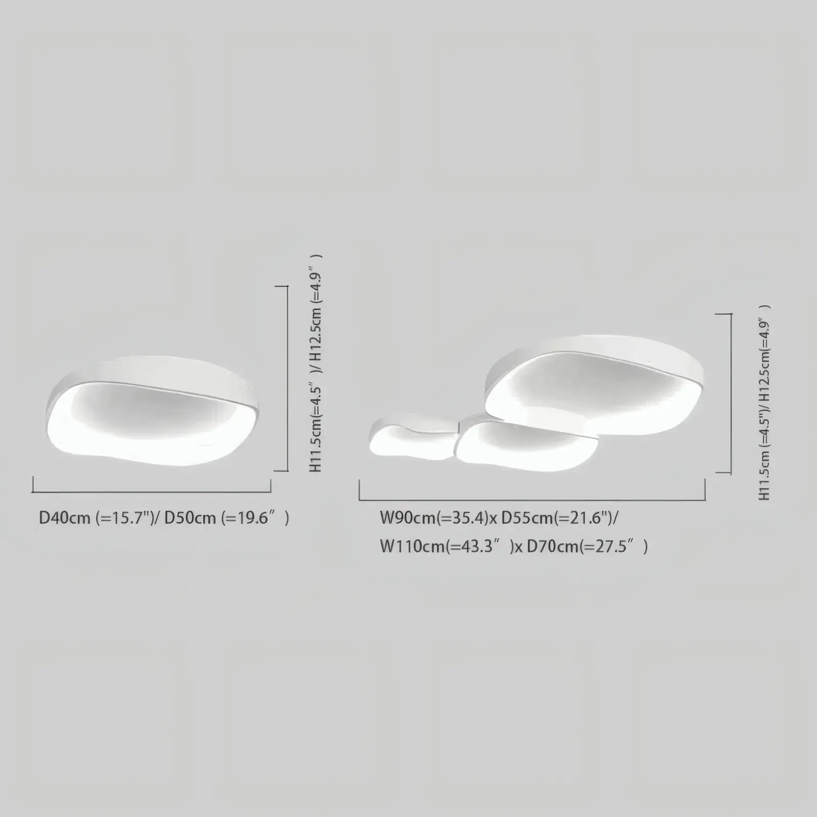 Modern White LED Flush Mount Ceiling Light – Metal /Acrylic for Living Room - Flindria