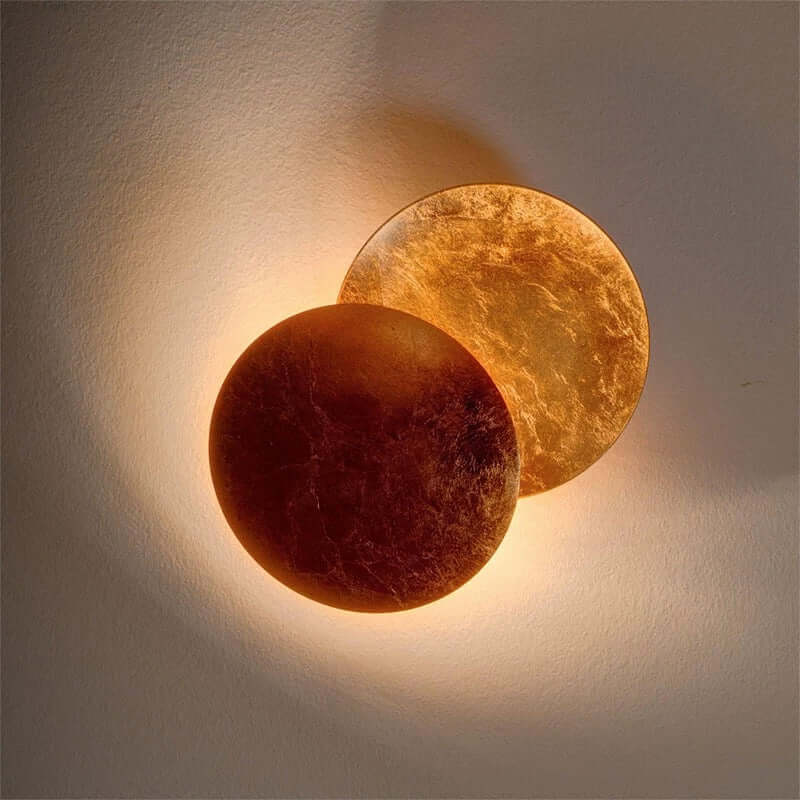 Nordic Moon LED Wall Lamp – Metal Gold/Red Copper for Bedroom - Flindria