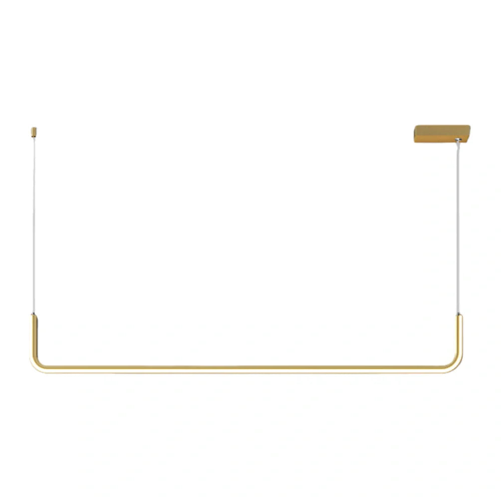 Minimalist Linear Pendant Light – Black/Gold Metal/Acrylic for Dining Room - Flindria