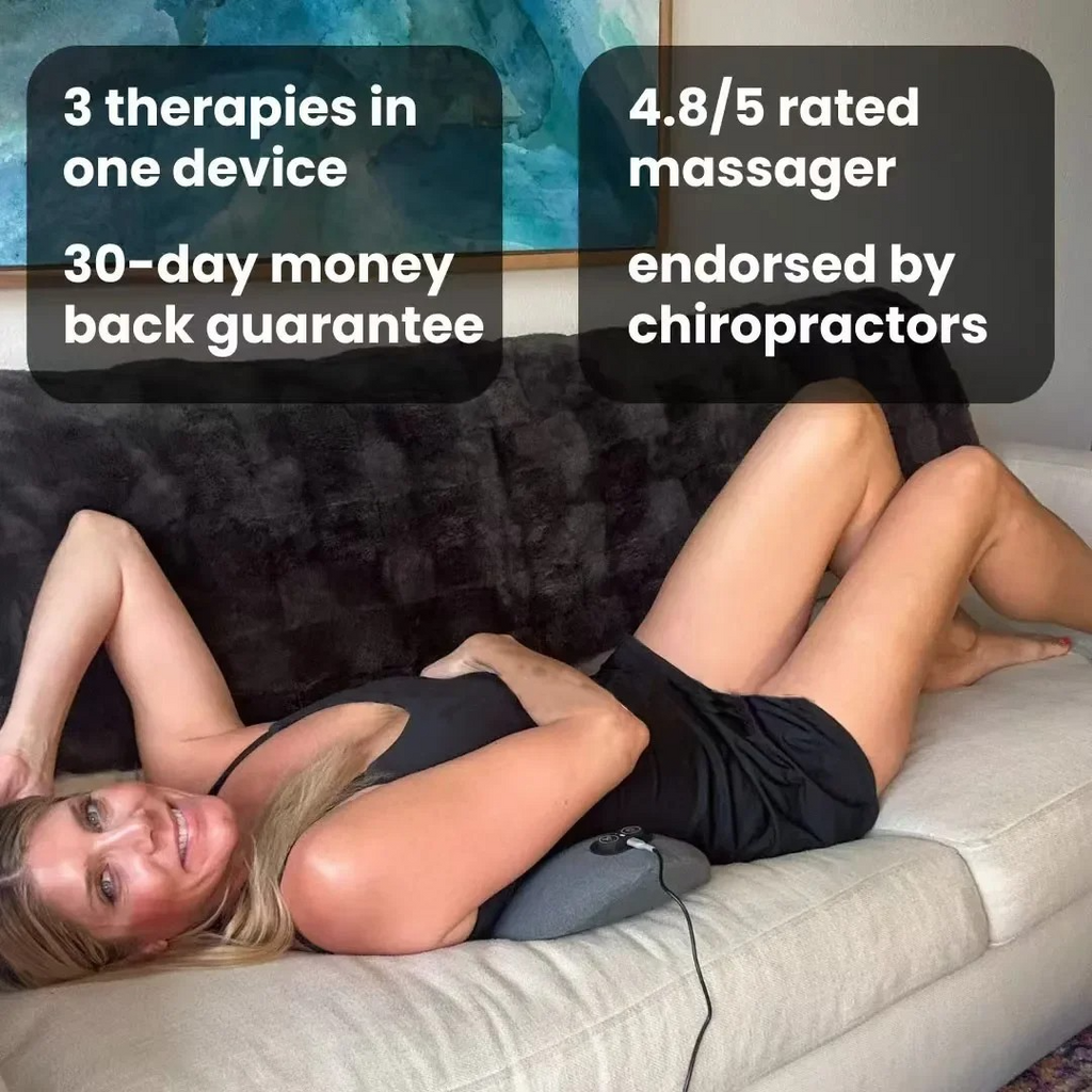 Masseur dorsal 3-en-1 LuminaBack avec réglages de chaleur et de vibration