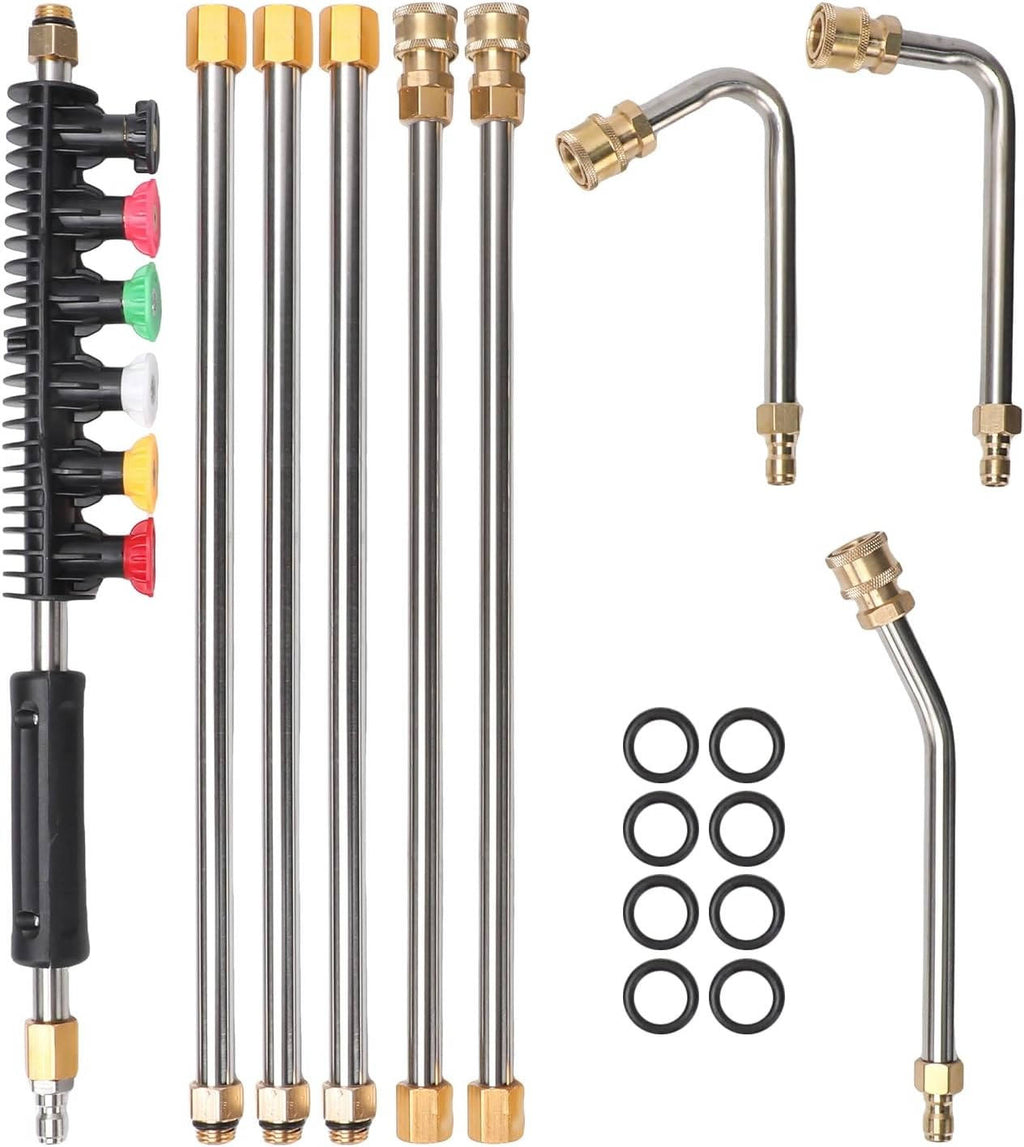 4000 PSI Telescoping High Pressure Power Washer Extension Wands For Gutter & Roof Drainage & Walls Cleaning | Filindra