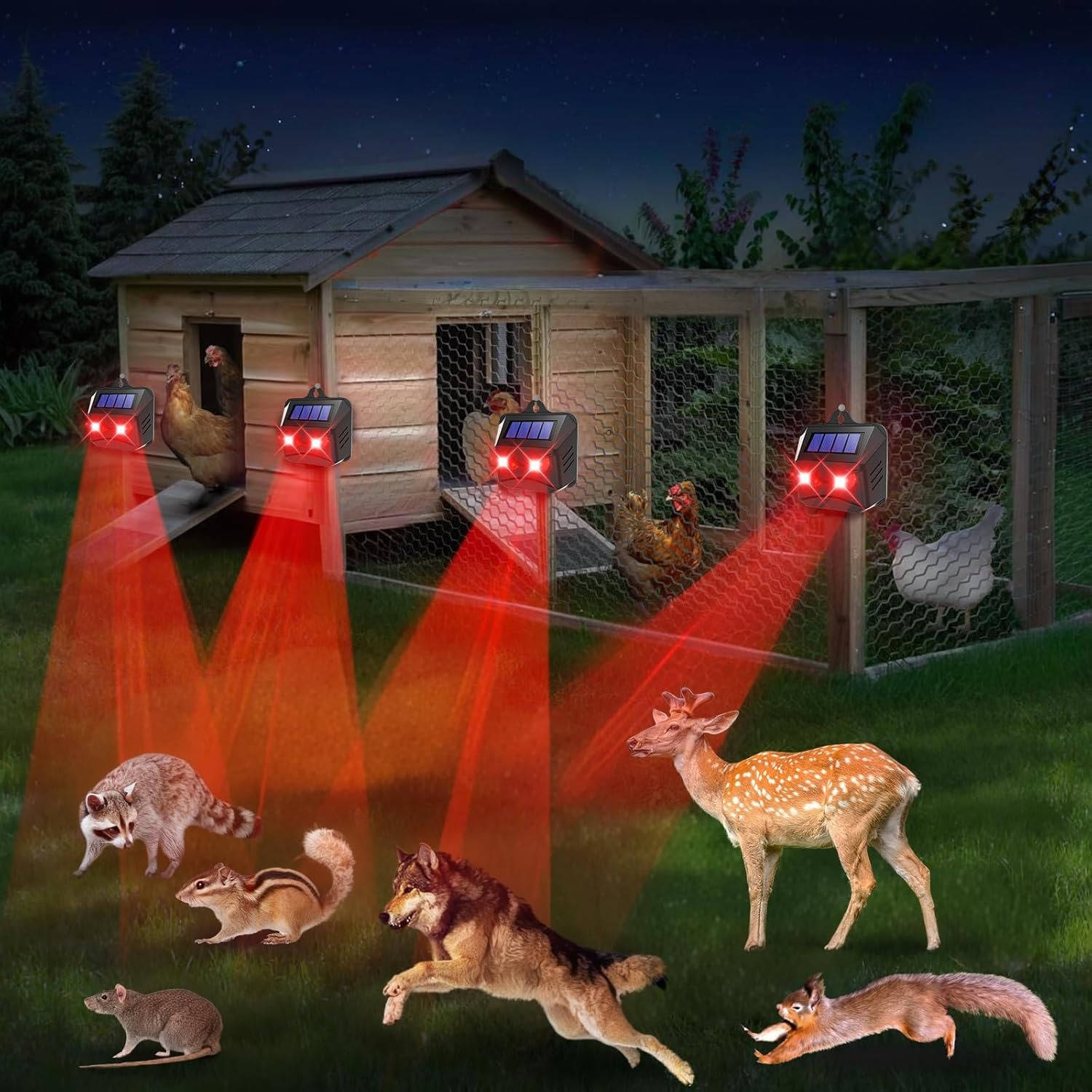 2pcs Solar Powered Ultrasonic Animal Repellent | Filindra