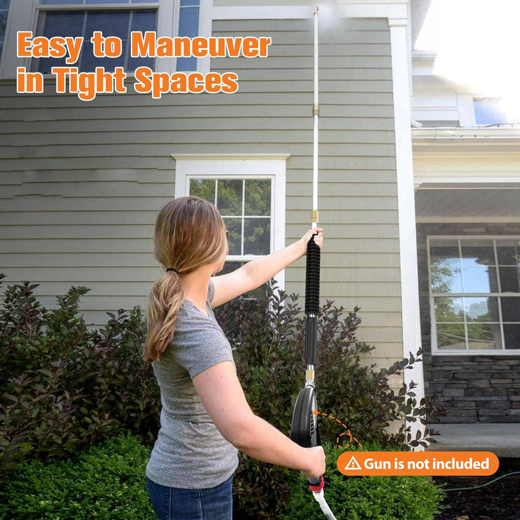4000 PSI Telescoping High Pressure Power Washer Extension Wands For Gutter & Roof Drainage & Walls Cleaning | Filindra