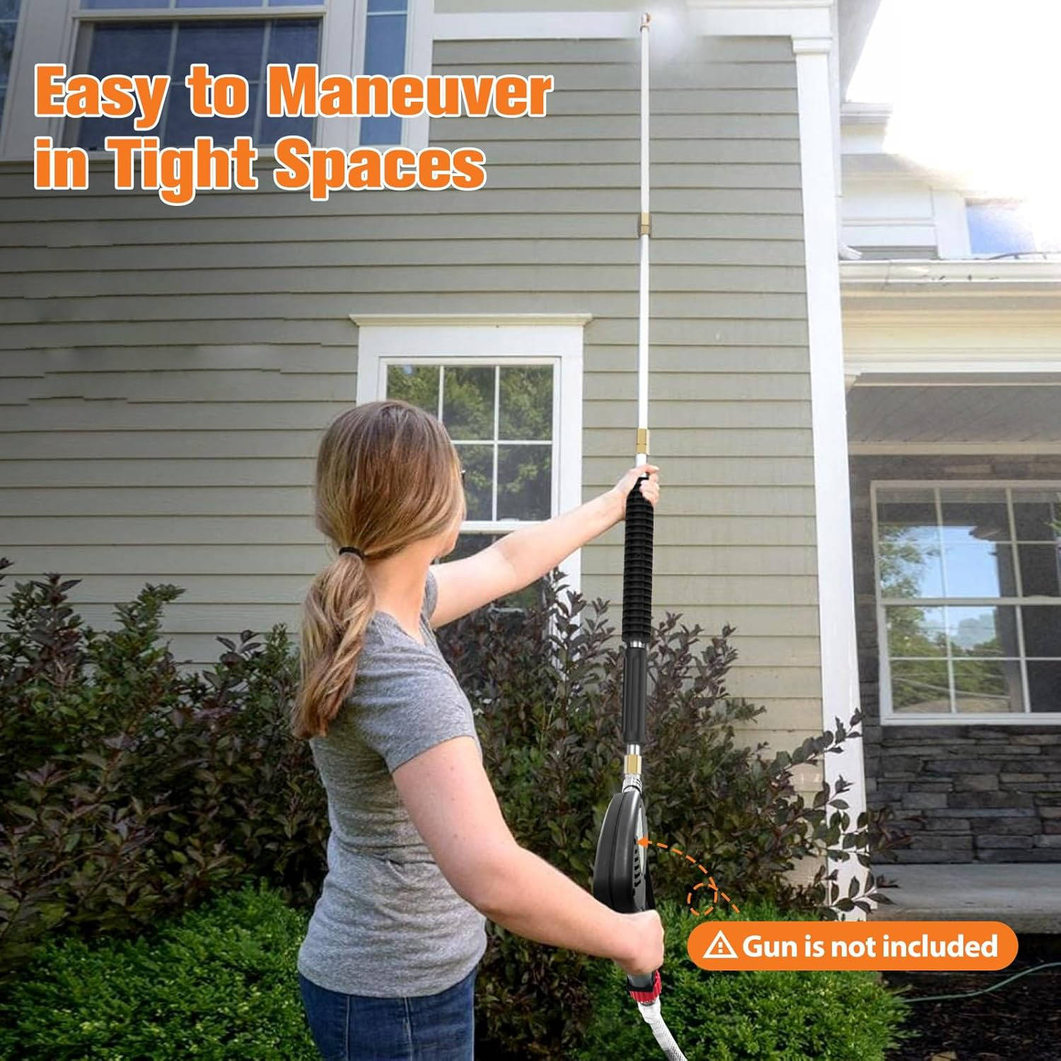 4000 PSI Telescoping High Pressure Power Washer Extension Wands For Gutter & Roof Drainage & Walls Cleaning | Filindra