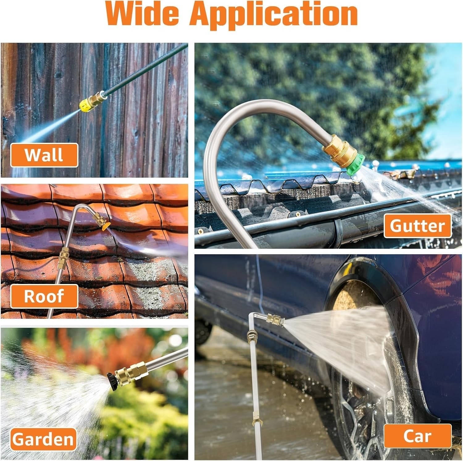 4000 PSI Telescoping High Pressure Power Washer Extension Wands For Gutter & Roof Drainage & Walls Cleaning | Filindra