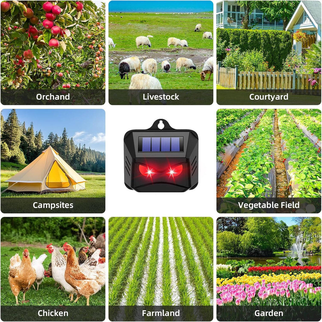 2pcs Solar Powered Ultrasonic Animal Repellent | Filindra