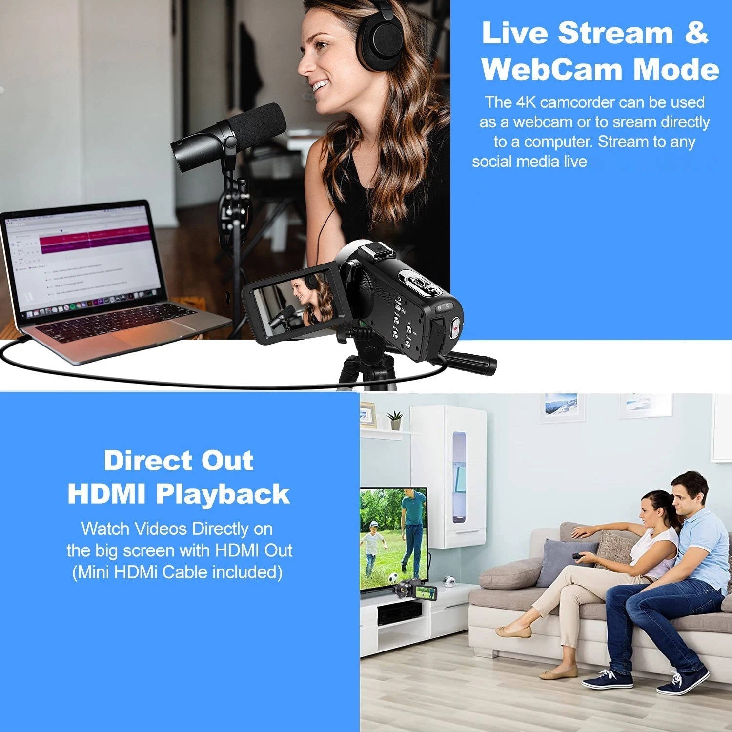 4K Video Camera Camcorder YouTube Vlogging WiFi 48MP Camera | Filindra