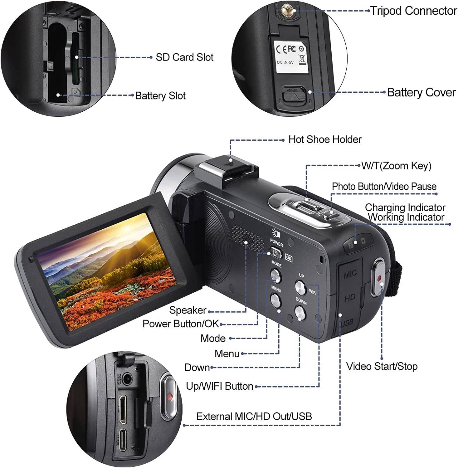 4K Video Camera Camcorder YouTube Vlogging WiFi 48MP Camera | Filindra