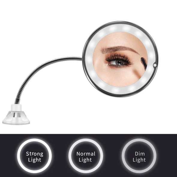 10X Magnifying LED Lighted Flexible Mirror | Filindra