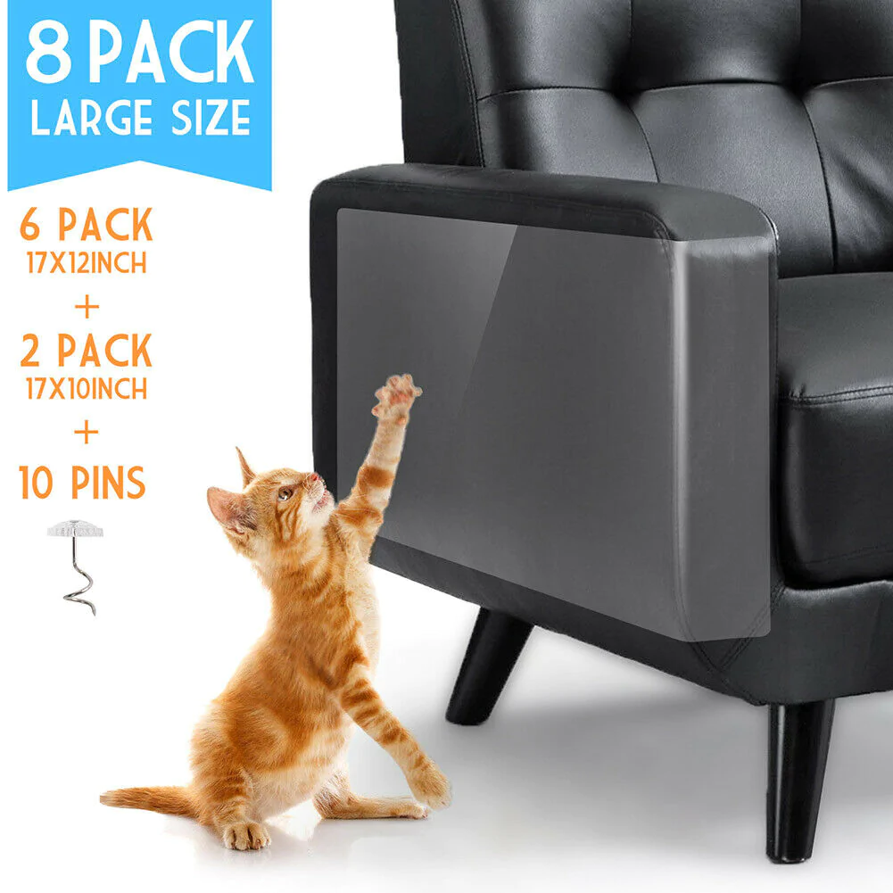 8PC Cat Scratch Furniture Protector Guards Anti-Scratch Couch Protector Pads | Filindra