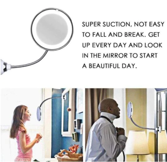 10X Magnifying LED Lighted Flexible Mirror | Filindra