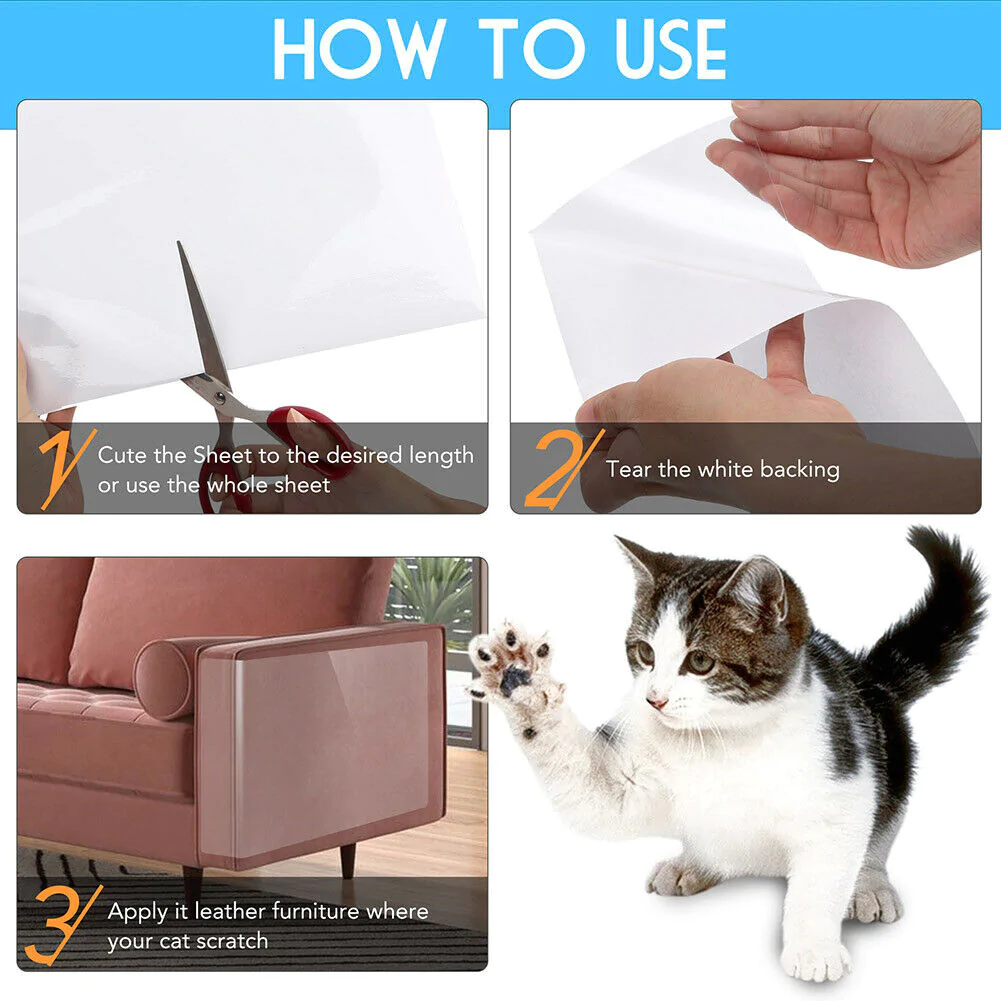 8PC Cat Scratch Furniture Protector Guards Anti-Scratch Couch Protector Pads | Filindra