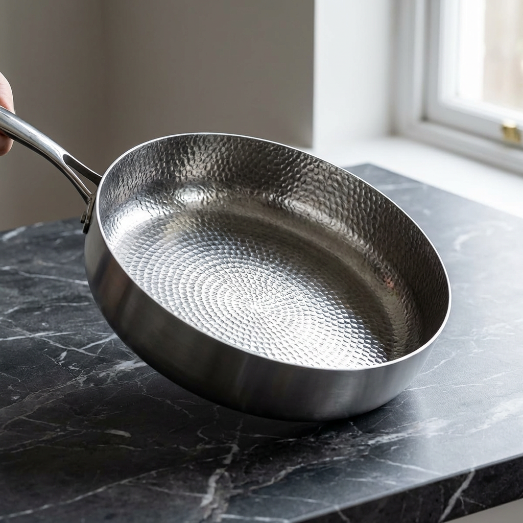 Pure Titanium Fry Pan — Scratch-Resistant Construction, Multiple Sizes