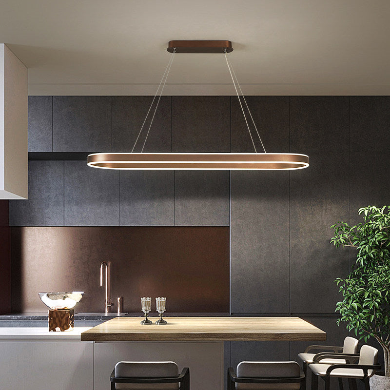 Qualia Rose Gold Pendant Light For Kitchen With Glass Shade