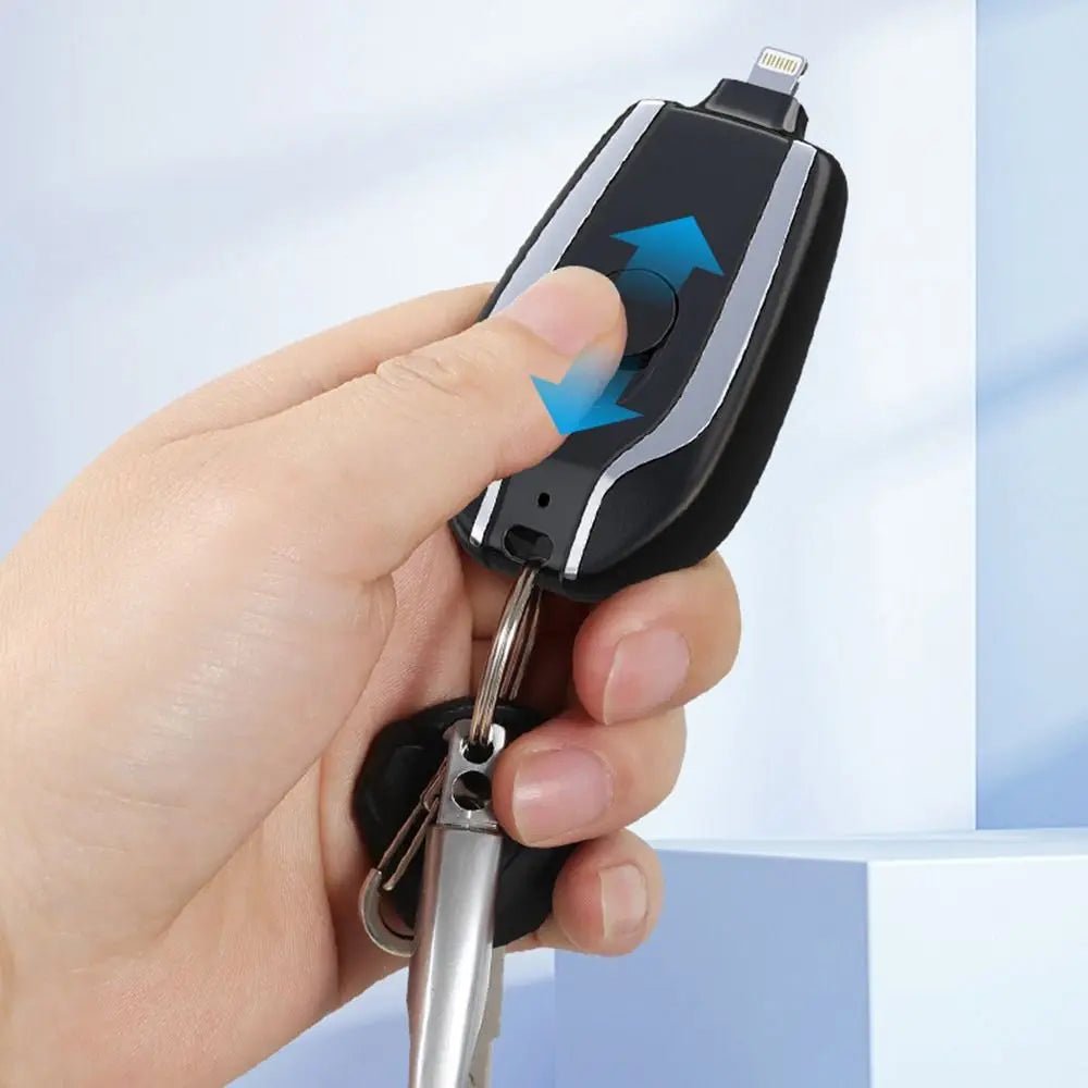 Încărcător mini pentru telefon KeyCharge — baterie de rezervă compactă, cu breloc