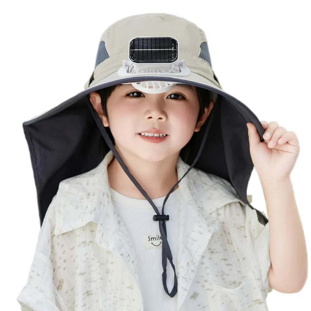 Chapéu ajustável infantil com ventoinha solar | Filindra